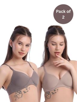 bodyline - Andie Polyamide T-Shirt Bra - Brown (Pack of 2)