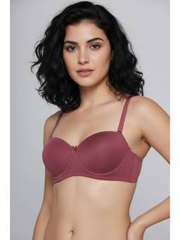 Zivame - Beautiful Basics Padded Wired Medium Coverage Strapless Bra - Deco Rose