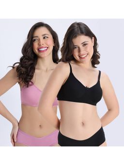 Zivame - Double Layered Non Wired T-shirt Bra - Multicolor (Pack of 2)