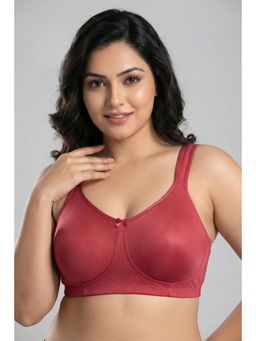 Zivame - True Curve Non Wired Full Coverage Super Support Bra - Garnet Rose