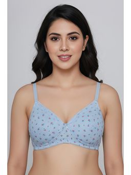 Zivame - Padded Non Wired Medium Coverage T-shirt Bra - Blue Ditsy Floral