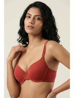 Zivame - Padded Regular Wired Medium Coverage T-shirt Bra - Burnt Brick