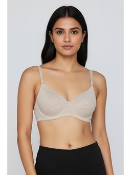 Zivame - Bare Melange Padded Wired T-shirt Bra - Ash Melange