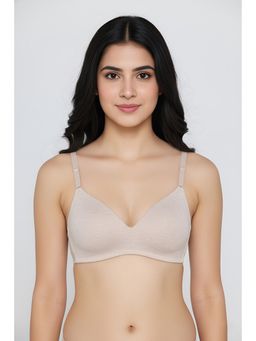Zivame - Bare Melange Padded Non Wired T-shirt Bra - Nude