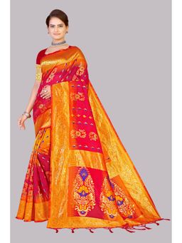 Suha - Yellow Weaving Work Banarasi Silk Saree with Unstitched Blouse