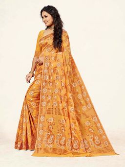 Suha - Mustard Weaving Work Cotton Saree with Unstitched Blouse