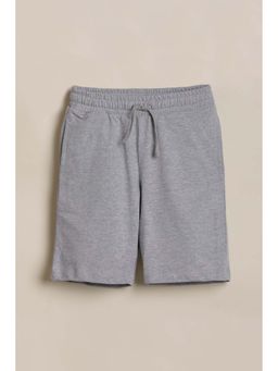 Allen Solly - Grey Cotton Blend Slit Pocket Solid Shorts