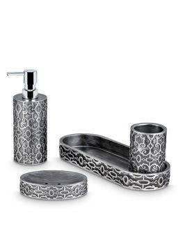 Freelance - Soho Premium Polyresin 4 Pcs Bathroom Set-Dispenser Holder Tumbler & Soap Dish