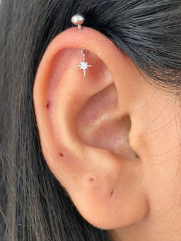Boldiful - Starburst Sterling Silver Helix 5A Cubic Zirconia Drop Earrings