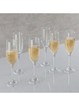 HomeTown - Infinity Glass Champagne Glass Set Of 6 In Transparent Colour