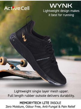 Buy Campus Wynk Black Running Shoes For 