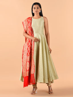 CHOWDHRAIN - Laal Heera Banarasi Bandhini Dupatta