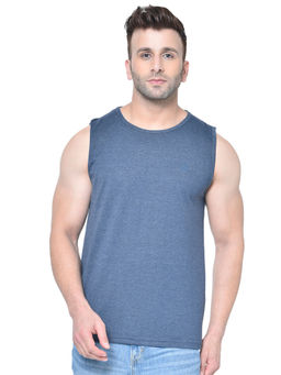 CHKOKKO - Blue Men Gym Tank Tops Blue