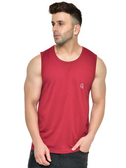 CHKOKKO - Maroon Men Gym Tank Tops Maroon