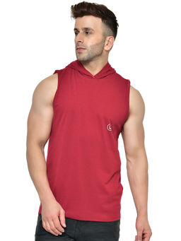 CHKOKKO - Maroon Men Gym Tank Tops Maroon