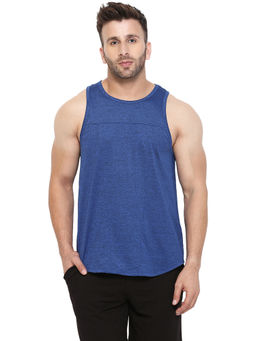 CHKOKKO - Blue Men Gym Tank Tops Blue