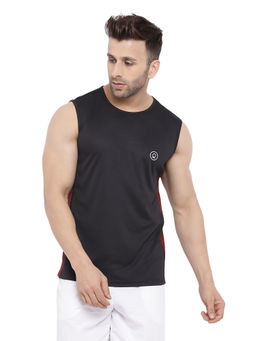 CHKOKKO - Black Maroon Men Gym Tank Tops Black