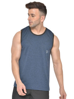 CHKOKKO - Blue Men Gym Tank Tops Blue