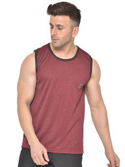 CHKOKKO - Maroon Men Gym Tank Tops Maroon
