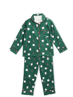 CHERRY CRUMBLE BY NITT HYMAN - Green Digital Prints Happy Printed Nightsuit (Set of 2)