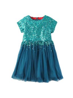 CHERRY CRUMBLE BY NITT HYMAN - Green Falling Sequins Dress