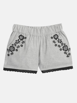 CHERRY CRUMBLE BY NITT HYMAN - Grey Crisp Floral Shorts