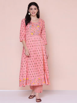 Biba - Pink Printed Kurta