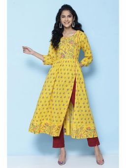 Biba - Yellow Cotton Kurta