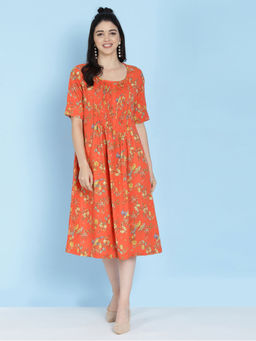 Biba - Coral Floral Dress