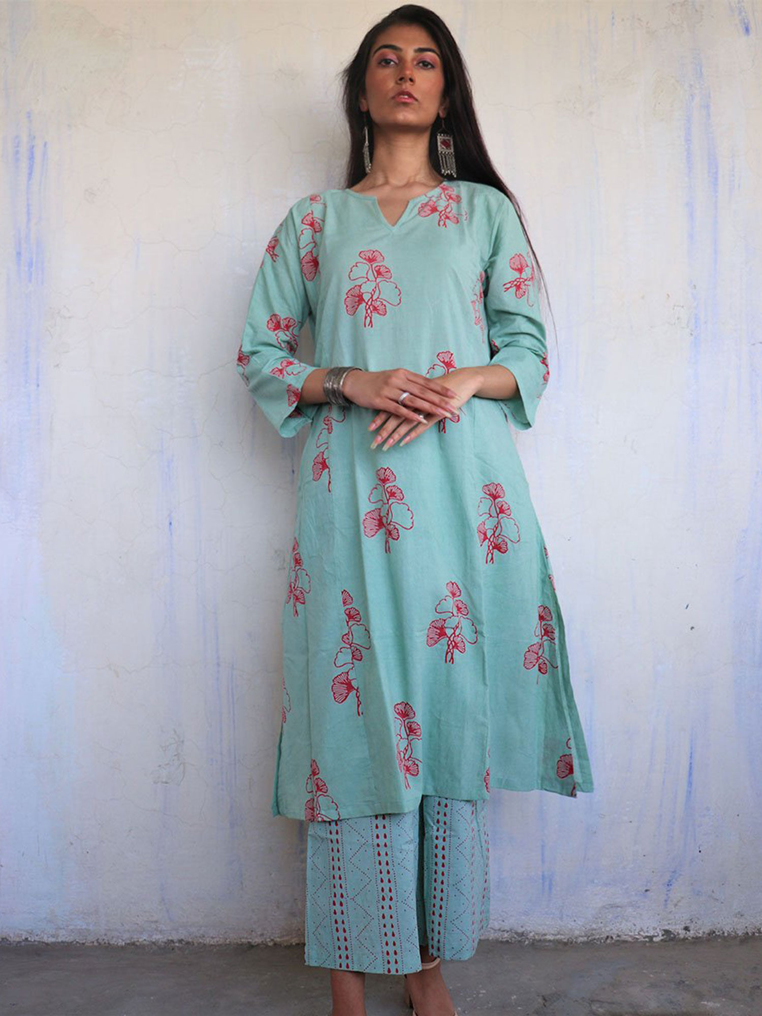 Pure Cotton Block Printed Kurta Set 
