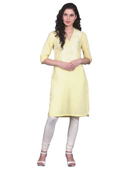 Biba - Yellow Straight Kurta