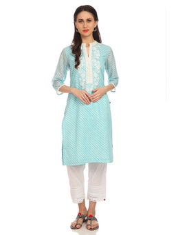 Biba - Blue Embroidered Kurta