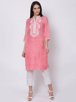 Biba - Pink Striped Kurta