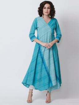 Biba - Blue Striped Kurta