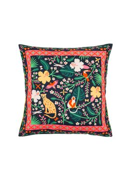 Chumbak - Forest Animals 16 Inches Cushion Cover - Dark Blue