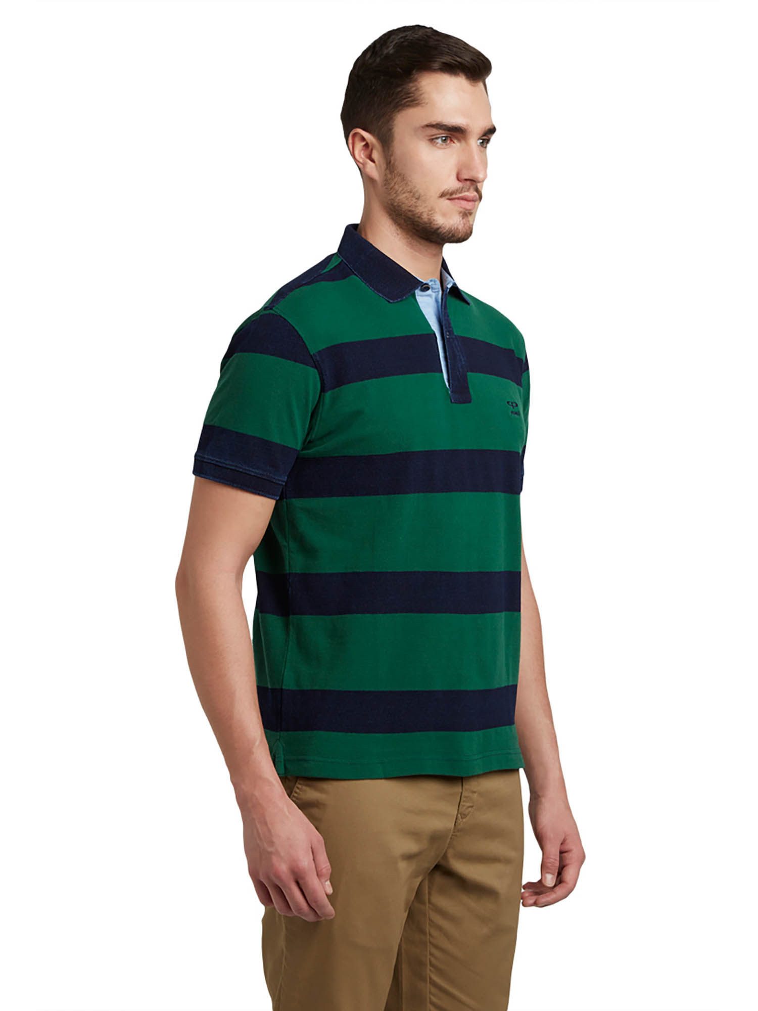 ColorPlus Dark Green Striped T-Shirt 