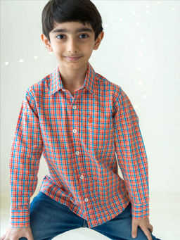 Campana - Orange Checks Shirt