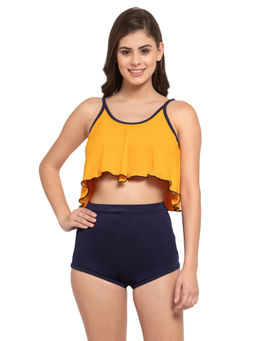 Cukoo - Padded Two Piece Tankini Swimwear Yellow