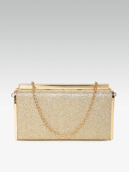 Twenty Dresses by Nykaa Fashion - Gold Charming My Way Shimmer Clutch