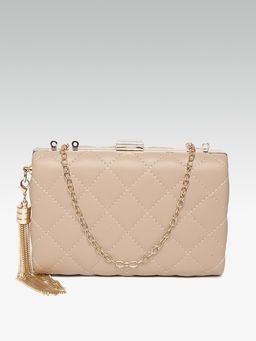 Twenty Dresses by Nykaa Fashion - Beige I Got The Quilts Clutch