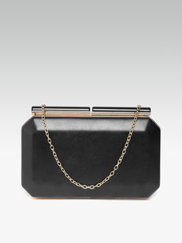 Twenty Dresses by Nykaa Fashion - Black Twinning Buckles Clutch