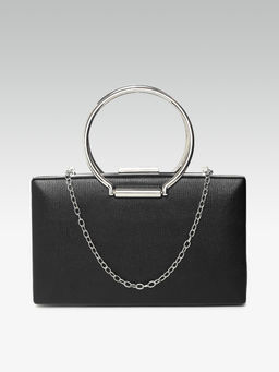 Twenty Dresses by Nykaa Fashion - Black Cuffed In The Circle Clutch