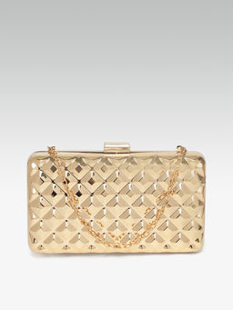 Twenty Dresses by Nykaa Fashion - Gold You Don't Wanna Miss Me Clutch