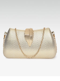 Twenty Dresses by Nykaa Fashion - The Golden Leaf Clutch