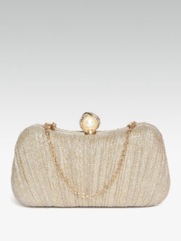 Twenty Dresses by Nykaa Fashion - Gold Bring Me To Life Clutch