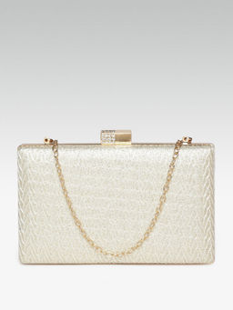 Twenty Dresses by Nykaa Fashion - Gold Heart Of The Matter Clutch