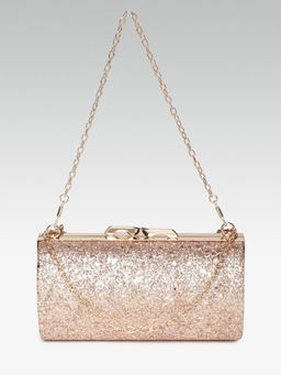 Twenty Dresses by Nykaa Fashion - Rose Gold Flattering Me Clutch