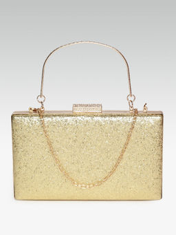 Twenty Dresses by Nykaa Fashion - Gold Love so Pure Clutch