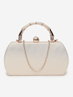 Twenty Dresses by Nykaa Fashion - Shine In Gold Textured Clutch