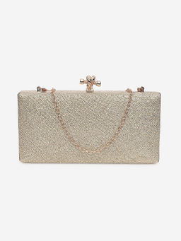 Twenty Dresses by Nykaa Fashion - Gleaming In Glitter Box Clutch